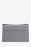 Christian Dior Silver Metallic Grained Leather Diorama Flap Bag