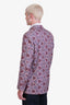 Roberto Cavalli Pink/Multicolour Cotton Silk Patterned Blazer Size 52 Men's