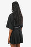 Miu Miu 2022 Black Pleated Crepe Mini Dress Size 42
