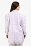 Jacquemus Le Coup de Soleil White/Purple Plaid Printed Linen Blend Blazer Size 40