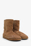 Balenciaga Brown Suede Faux Shearling Alaska Ankle Boots Size 41