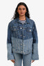 Helmut Lang Blue Denim Patched Distressed Jacket Size L