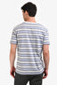 Dior Homme Grey/Blue Striped Short Sleeve T-Shirt Size S