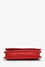 Pre-loved Chanel™ 2017-18 Red Quilted Leather Letter Embossed Classic Wallet on Chain