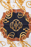 Hermès Black/Navy 'Lift Profile' Silk Scarf 90