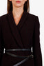 Ba&sh Purple/Black Patterned Single Breasted Blazer With Belt Size 2