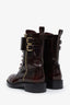Louis Vuitton Burgundy Patent Leather Combat Boots Size 36