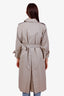 Burberry Beige Wool Cotton Double Lined Belted Trench Coat Size S