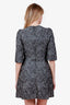 Dolce & Gabbana Grey Metallic Lurex Floral Jacquard Dress Size 40