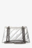 Balenciaga Silver Leather Crushed Quilted Small Crush Chain Bag
