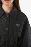 Prada 2023 Black Quilted Triangle Belted Coat Size 36