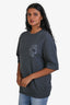 Hermès Grey Cotton Terry Short Sleeve Embroidered Quarter-Sleeve Sweatshirt Size S