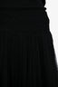 Christian Dior Black Tulle Pleated Polka Dot Midi Skirt Size 8