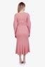 Self-Portrait Pink/Sparkle Knit Long Sleeve Button Detail Maxi Dress Size S
