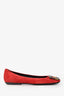 Roger Vivier Red Suede Leather Tortoiseshell Buckle 'Belle Vivier' Flats Size 36.5