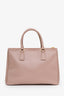 Prada Beige Saffiano Leather Double Zip Galleria Tote with Strap
