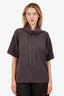 Fabiana Filippi Grey Ribbed Knit Top Size 42