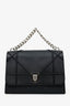 Christian Dior 2016 Black Grained Leather Diorama Chain Top Handle with Strap