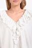 Chloé White Cotton Poplin Eyelet Lace Blouse Size 42 with Tags