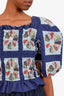 Sea New York Purple Cotton Half Sleeve 'Pippin' Cropped Shirt Size 12
