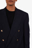 Burberry Navy Wool Cashmere Tailored Suit Jacket Est Size M Mens
