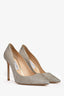 Jimmy Choo Silver Sparkle Heels Size 38.5