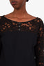 Pre-loved Chanel™ 2009 Black Cotton Lace CC Logo Button Shirt Size 44