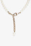 Pre-loved Chanel™ 20B Gold-Tone Crystal Bow Pearl Choker Necklace