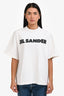 Jil Sander White Cotton Logo Graphic T-Shirt Size XS