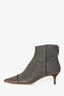 Alexandre Birman Gold/Black Glitter Ankle Boot Kitten Heels Size 39
