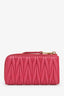 Miu Miu Pink Quilted Leather Cardholder