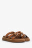 Celine Brown Leather Tippi Slides Size 37