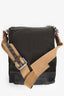 Dolce & Gabbana Brown Leather Canvas Messenger Bag