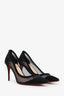 Christian Louboutin Black Suede Mesh Heels Size 38