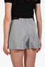 Prada Sport Silver Reflective Logo Nylon Shorts Size 36