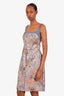 J. Mendel Paris Blue/Rose Gold Sleeveless Mini Dress Size 12