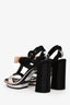Prada Pink/Black Satin Bow Platform Block Heels Size 38