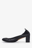 Pre-loved Chanel™ Black Leather Cap Toe Pumps Size 40.5