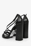 Bottega Veneta Black Intrecciato Leather Block Heels Size 37.5