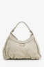 Gucci White GG Signature Leather Small Abbey D-Ring Hobo