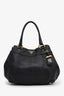 Prada Black Vitello Daino Leather Small Tote Bag with Strap