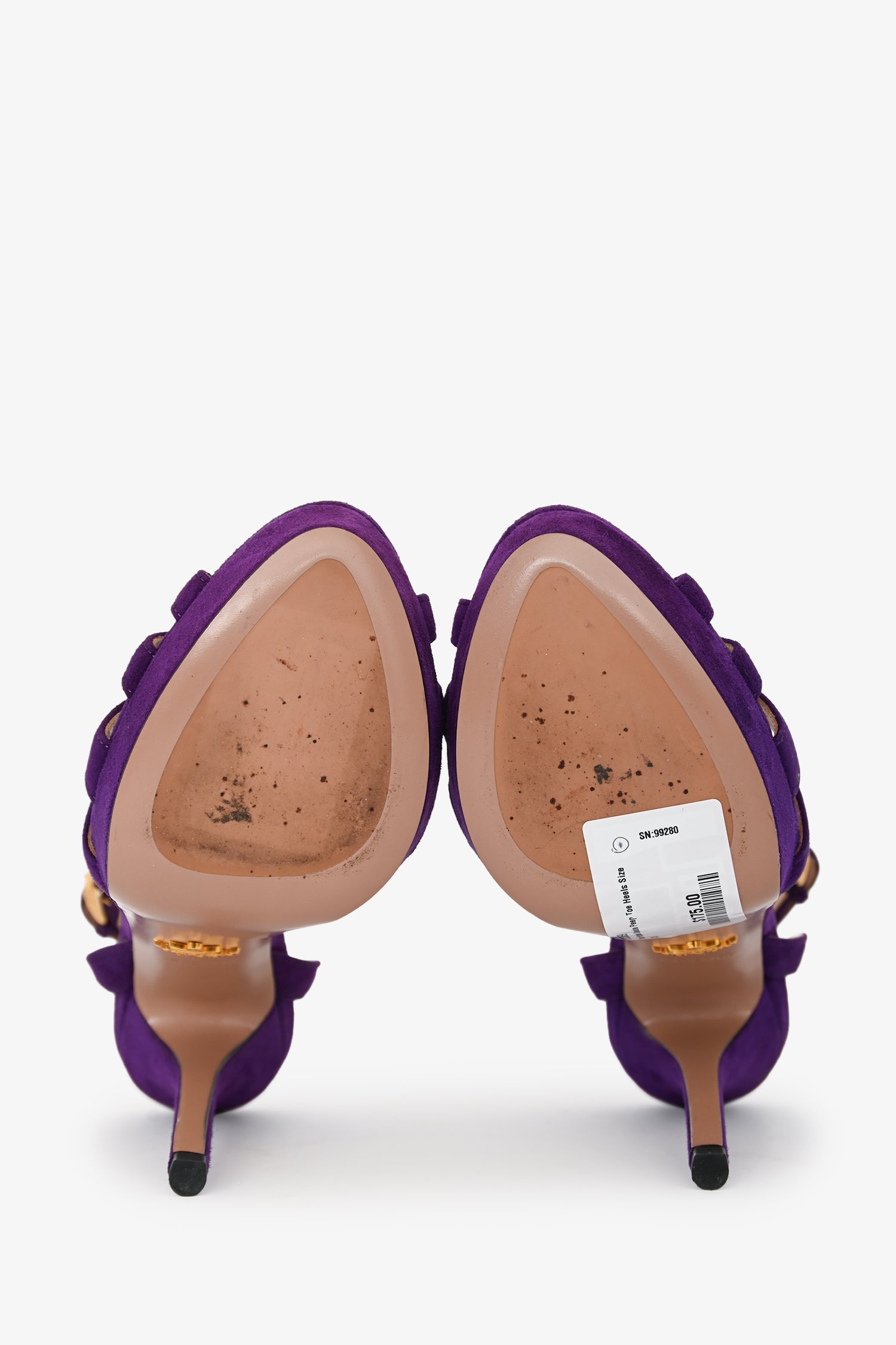 Prada Purple Suede Peep Toe Heels Size 37.5 – Mine & Yours