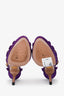 Prada Purple Suede Peep Toe Heels Size 37.5