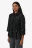 Pre-loved Chanel™ 2011 Black Wool Knit Printed Jacket Size 34