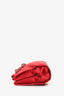 Roger Vivier Red Satin 'Soft Flowers' Pochette With Chain