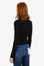 Agolde Black Cotton Ribbed Long Sleeve Top Size M
