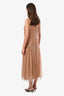 Gucci Brown Silk Chiffon Embellished Long Dress Size