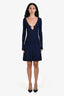 Jacquemus Navy Ribbed 'La Mini Pralu' Flared Mini Dress Size 46