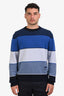 Christian Dior Blue Strip Cashmere Cotton 'CD Diamond' Crewneck Sweater Size M Mens