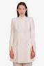 Alexander McQueen White Silk Pleated Blazer Size 38
